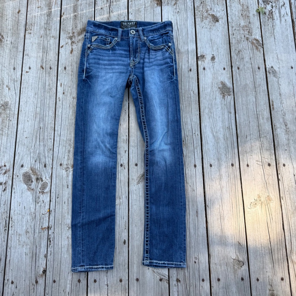 Salvage Supply Co Mens Havoc Straight Jeans 29x30 Heavy Stitching Buckle
